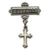 Sterling Silver Godchild Cross Bar Pin