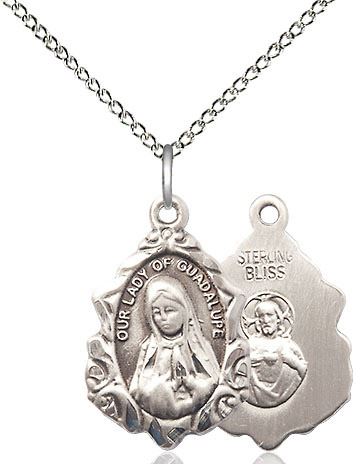 Our Lady of Guadalupe Sterling Medal On 18" Chain
