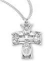 Holy Spirit 4-Way Sterling Medal On 20" Chain