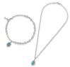 Miraculous Sterling Silver & Blue Enamel 5mm Rosary Bracelet and Necklace Set