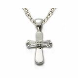 Sterling Silver Baby CZ Baquette Stone Baby Cross