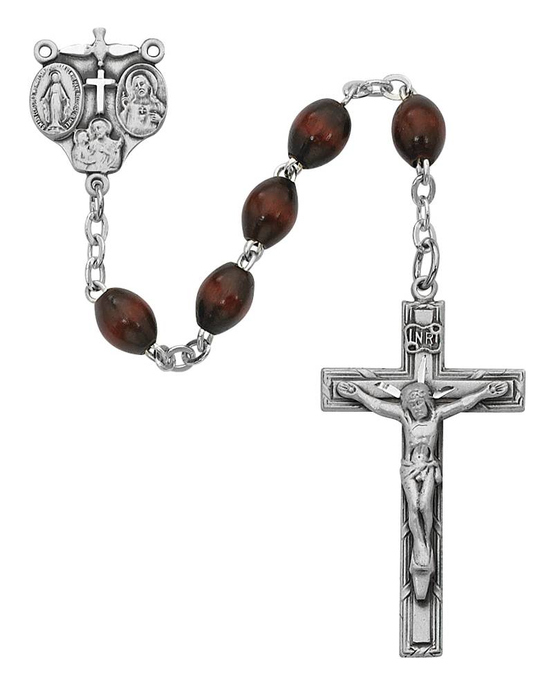 Sterling Silver Brown Rosary