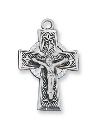 Sterling Silver Celtic Crucifix on 18" chain