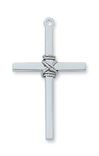 Sterling Silver Cross W/Rope Accent on 24" Chain