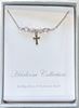 Sterling Silver Cross with Pink and Pearl Beads Necklace