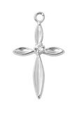 Sterling Silver Cross with Zircon Stone on 16-18" Chain