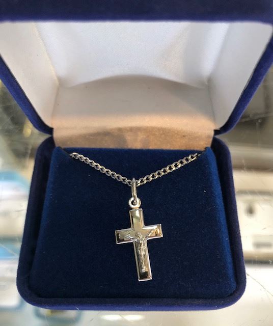 Sterling Silver Crucifix Necklace on 18" Chain