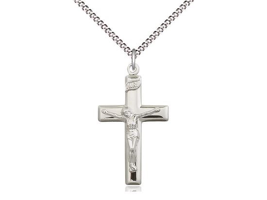 Sterling Silver Crucifix Pendant on 18" Chain