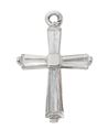 Sterling Silver Crystal Baguette Cross on 16-18" Chain