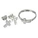 Sterling Silver Cubic Zirconia Cross Earring and Ring Set - 114446