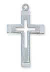 Sterling Silver Cut-Out Engraved Cross on 18" Chain