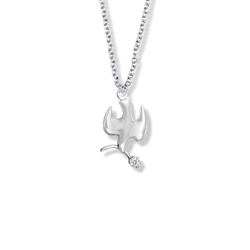 Sterling Silver Dove Pendant on 18" Chain