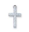 Sterling Silver Engraved Cross On 16" Chain