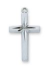 Sterling Silver Engraved Cross On 18" Chain