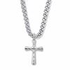 Sterling Silver Engraved Cross on 24" Chain