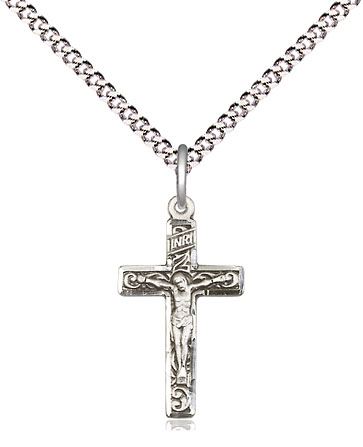 Sterling Silver Engraved Crucifix on Chain