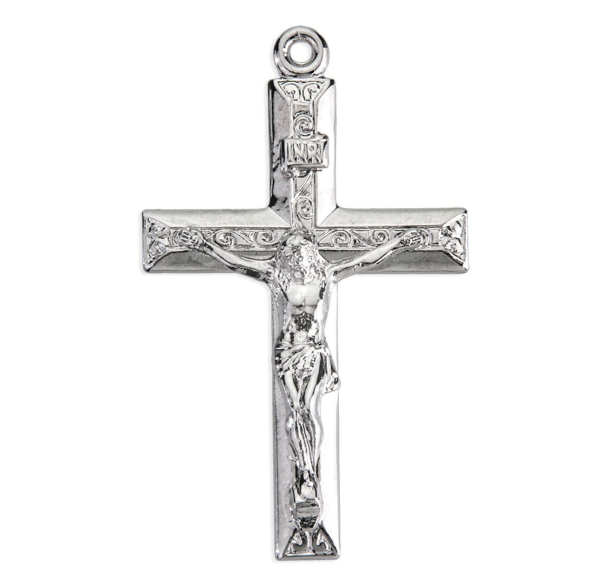Sterling Silver High Polished Crucifix on 20" Chain