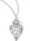 Miraculous Sterling Silver Medal with Fancy Leaf on 18 inch Chain