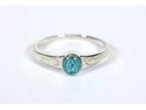 Sterling Silver Miraculous Ring w/Blue Epoxy, Childs Size 3