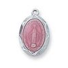 Miraculous Sterling Silver & Pink Medal on 16" Chain