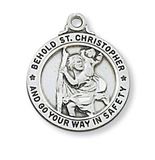 Sterling Silver Round St. Christopher Medal