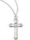 Sacred Heart Sterling Silver Cross on 18" Chain