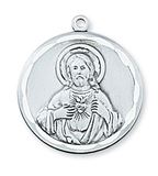 Sterling Silver Scapular Medal on 24" Chain