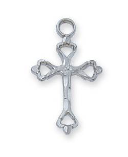 Sterling Silver Small Engraved Cross on 16" Chain