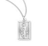 Miraculous Sterling Silver Square Medal on 24" Chain