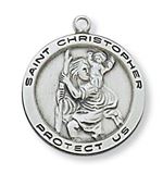 Sterling Silver St. Christopher Medal on 18" chain
