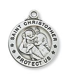 Sterling Silver St. Christopher Medal on 20" Chain