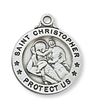 St. Christopher Sterling Medal on 20" Chain