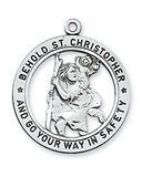 Sterling Silver St. Christopher Medal on 24" Chain