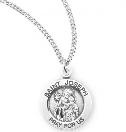 Sterling Silver St. Joseph Medal on 18" Chain