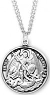 St. Michael Sterling Silver Medal on 24 Chain