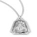 Sterling Silver Triangular Miraculous Medal on 18" Chain