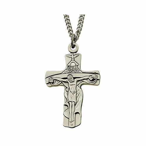 Sterling Silver Trinity Crucifix on 18" Chain