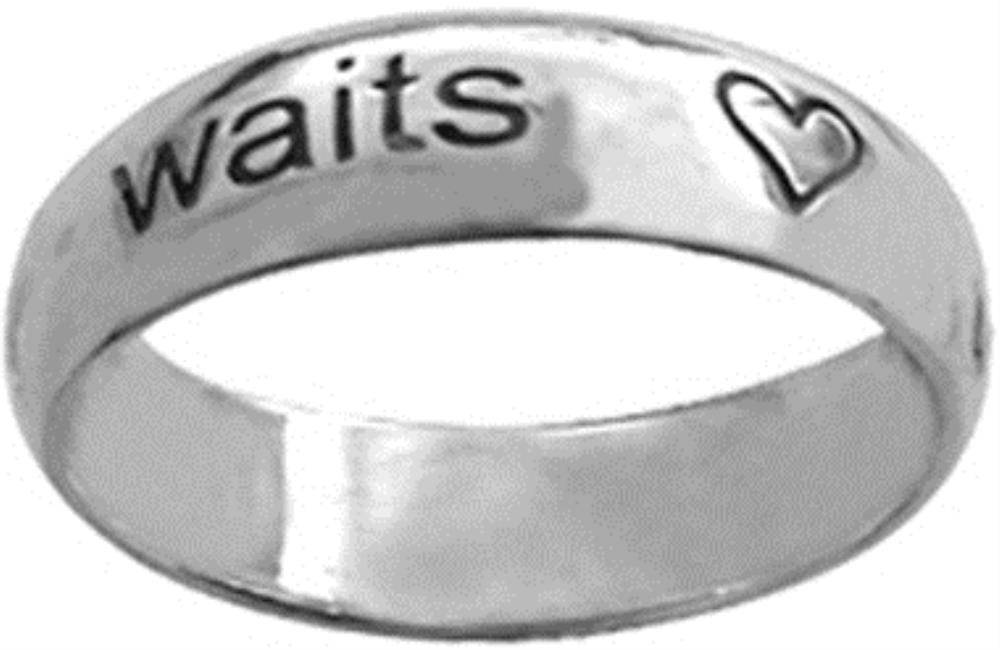 Sterling Silver True Love Waits Purity Ring With Heart