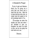 Student's Prayer Paper Prayer Card, Pack of 100 - 123112