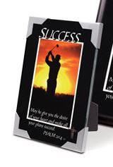 Success Verse Picture Plaque with Golfer 3.5" x 5"