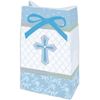 Sweet Cross Blue Paper Favor Bags w/Ribbon