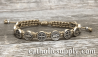 Tan and Silver St. Benedict Blessing Bracelet with Story Card