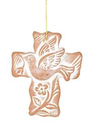 Terracotta Cross Ornament