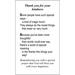 Thank You for Your Kindness Paper Prayer Card, Pack of 100 - 123238