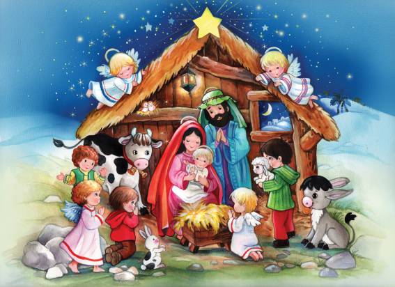 The Crib Advent Calendar Nativity Story with corresponding picture behind each window