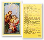 The Divine Praises Holy Family Laminated Prayer Card