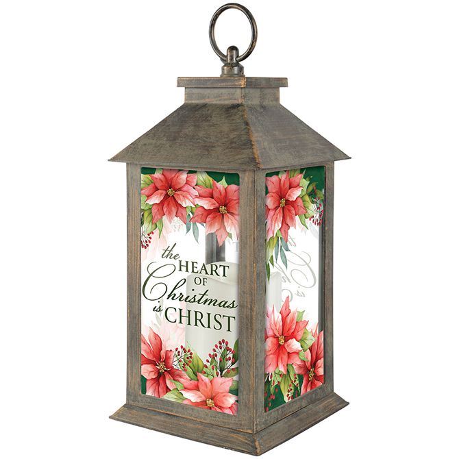 "The Heart of Christmas is Christ" LED Lantern