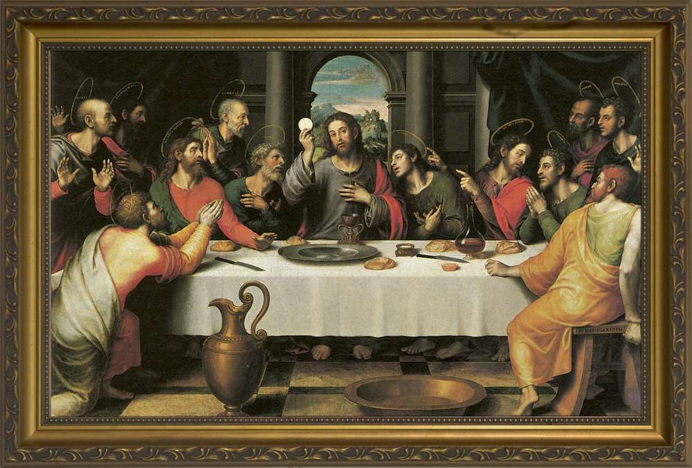 The Last Supper by Juan de Juanes - Standard Gold Framed Art