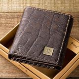 Three Crosses on Brown Leather Wallet