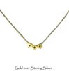 Three Hearts with Crosses Gold over Sterling Necklace
